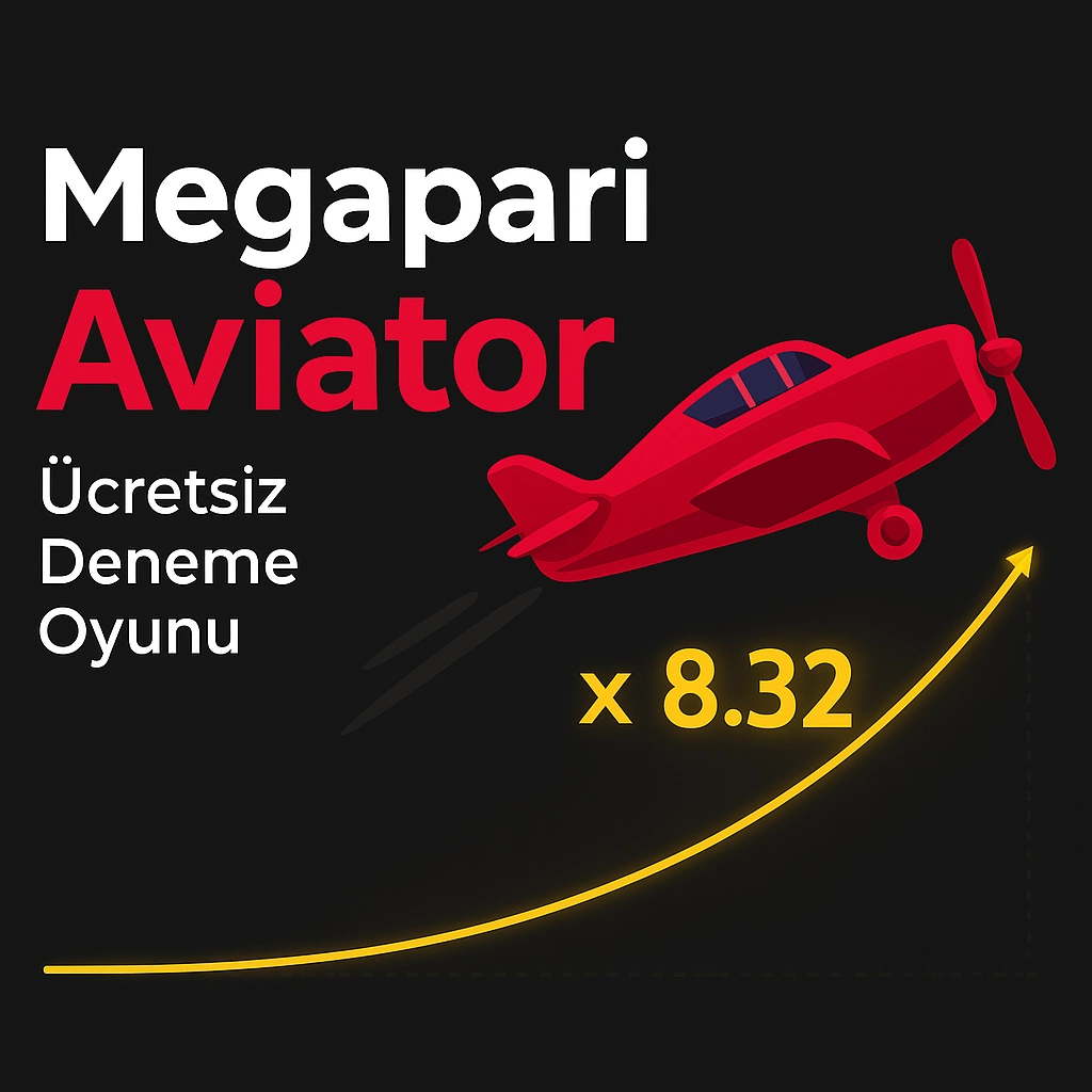Kırmızı bir uçağın yükseldiği ve çarpan değerinin gösterildiği Megapari Aviator tanıtım görseli