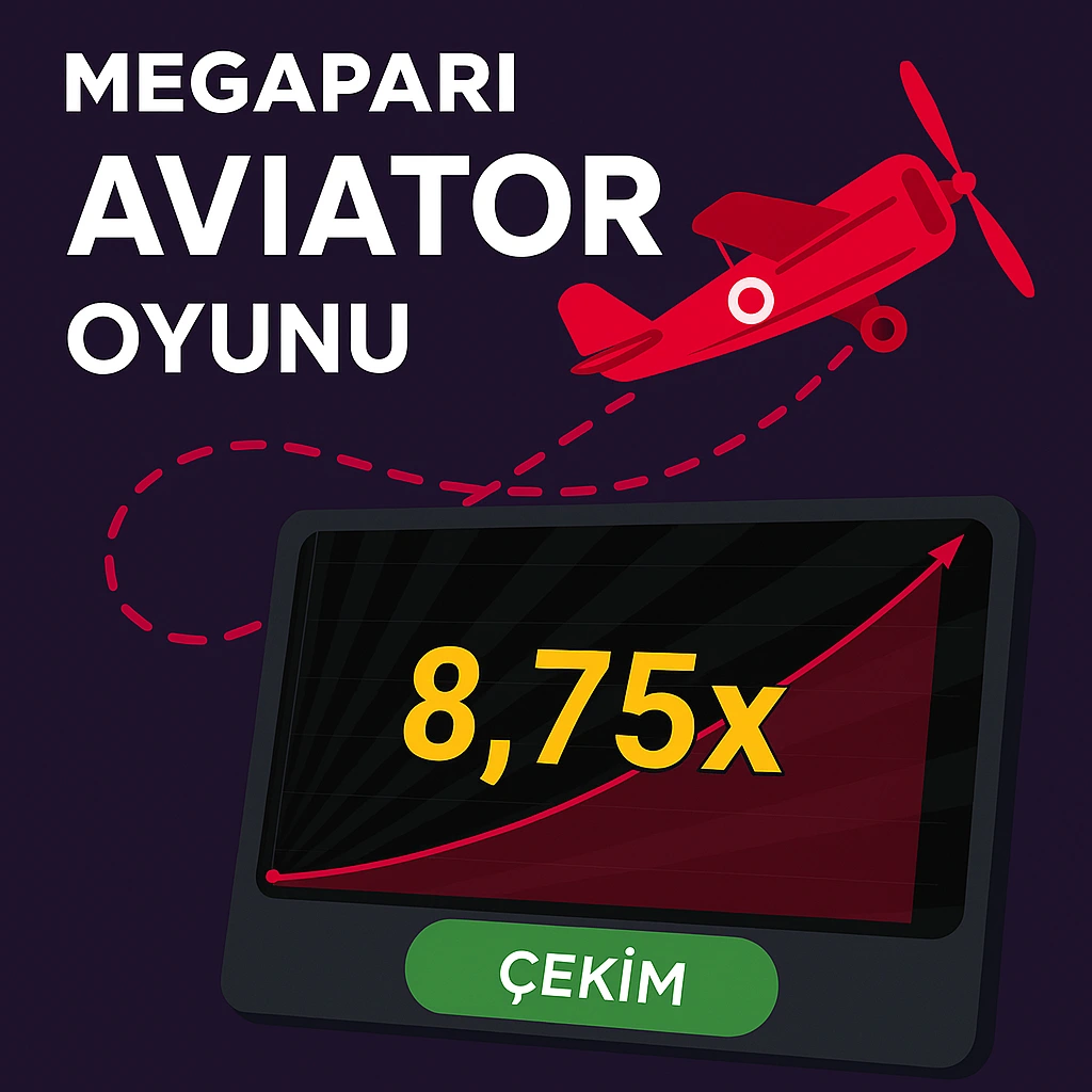 Megapari Aviator oyun ekranı ve uçak grafik arayüzü