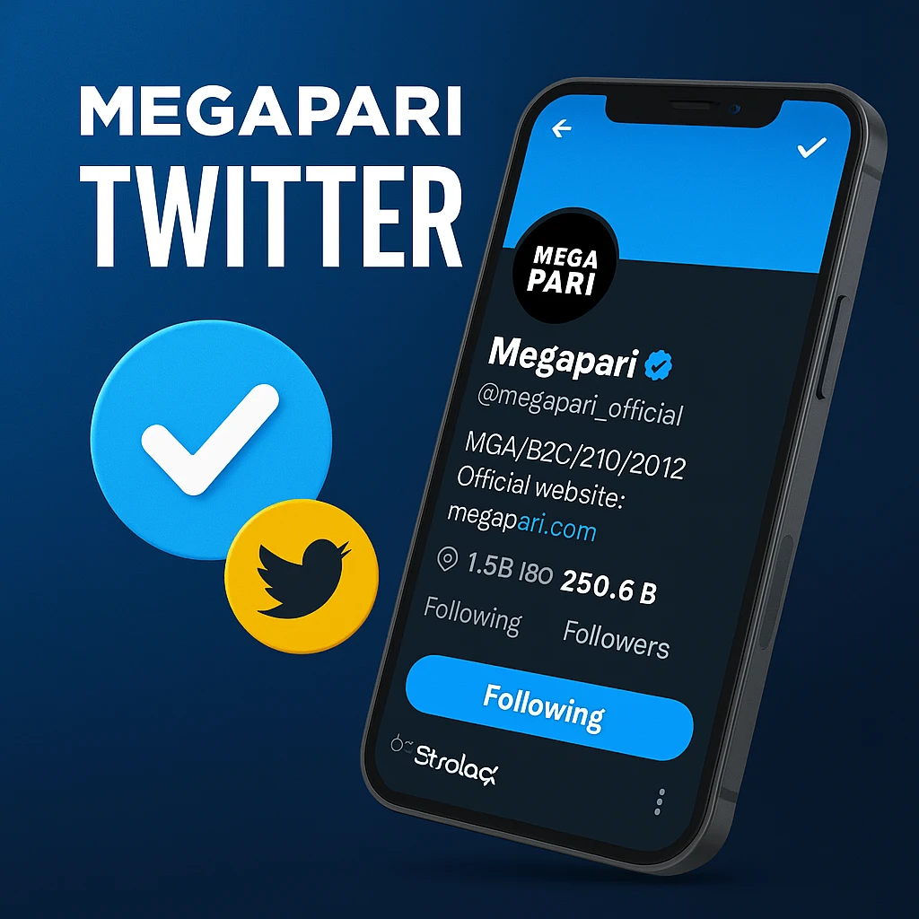 Mavi tikli resmi Megapari Twitter profili ve doğrulama işaretleri