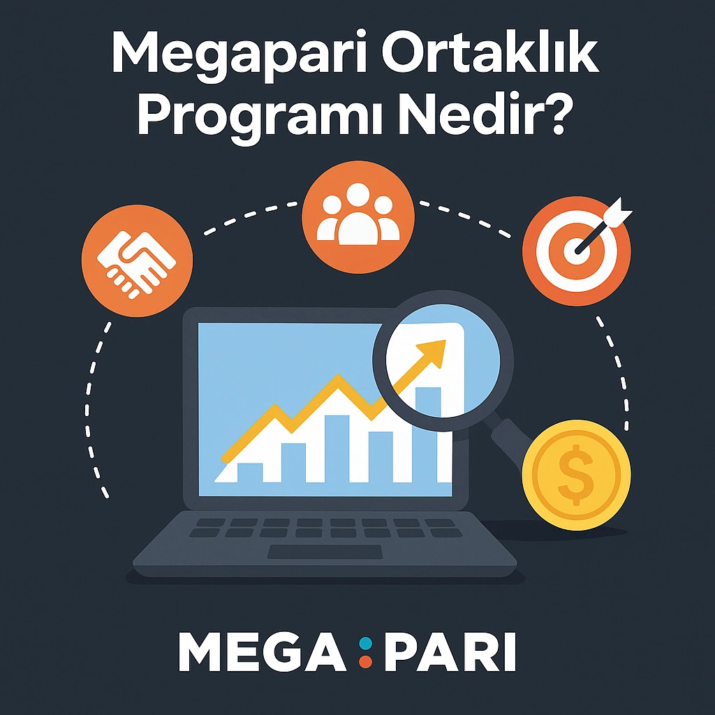 Megapari affiliate programı üzerinden kazanç sağlayan dijital ortaklar için tasarlanmış illüstrasyon