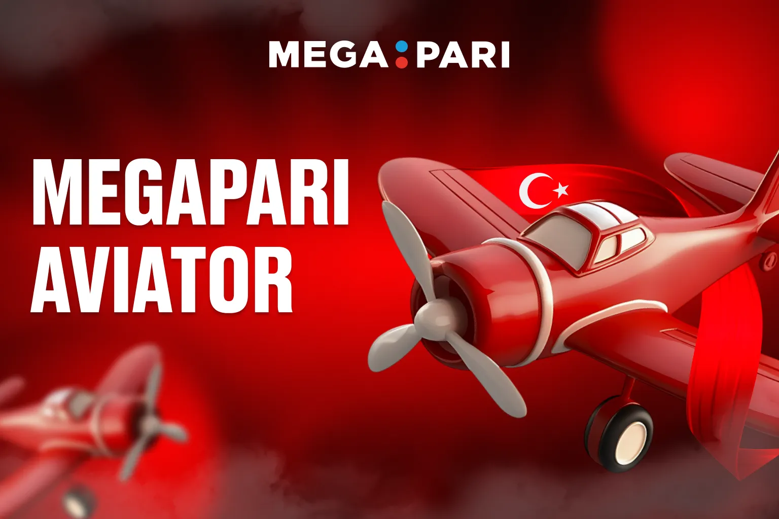 Yükselen kırmızı bir uçak, Megapari Aviator oyununu simgeliyor