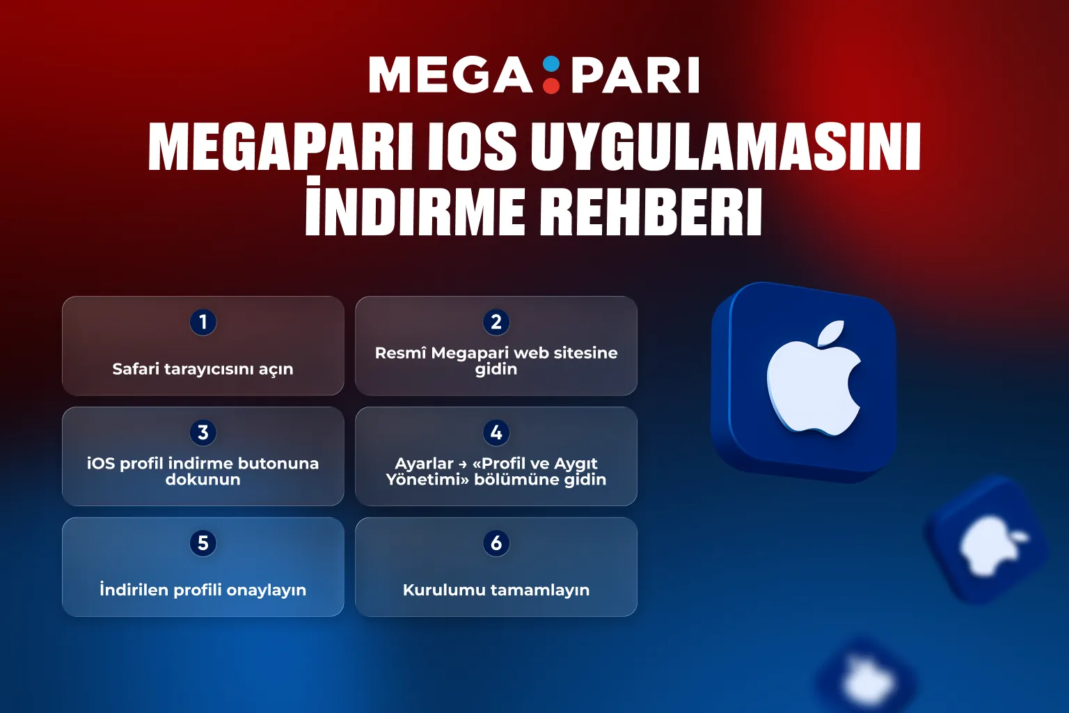 iOS İçin Megapari Uygulama Kurulumu iPhone'da Megapari iOS uygulama indir ve yükleme ekranı