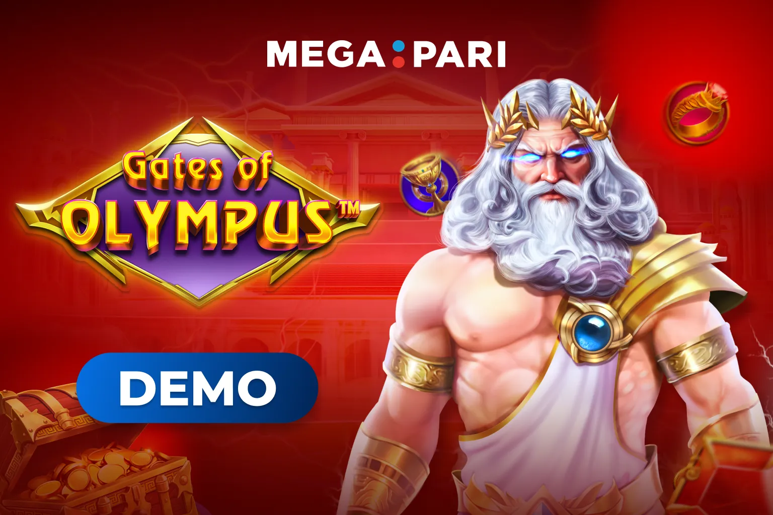 Megapari Gates of Olympus demo modu ile ücretsiz deneyim fırsatı Megapari Gates of Olympus oyununun demo sürümünü simgeleyen dijital bir tanıtım görseli