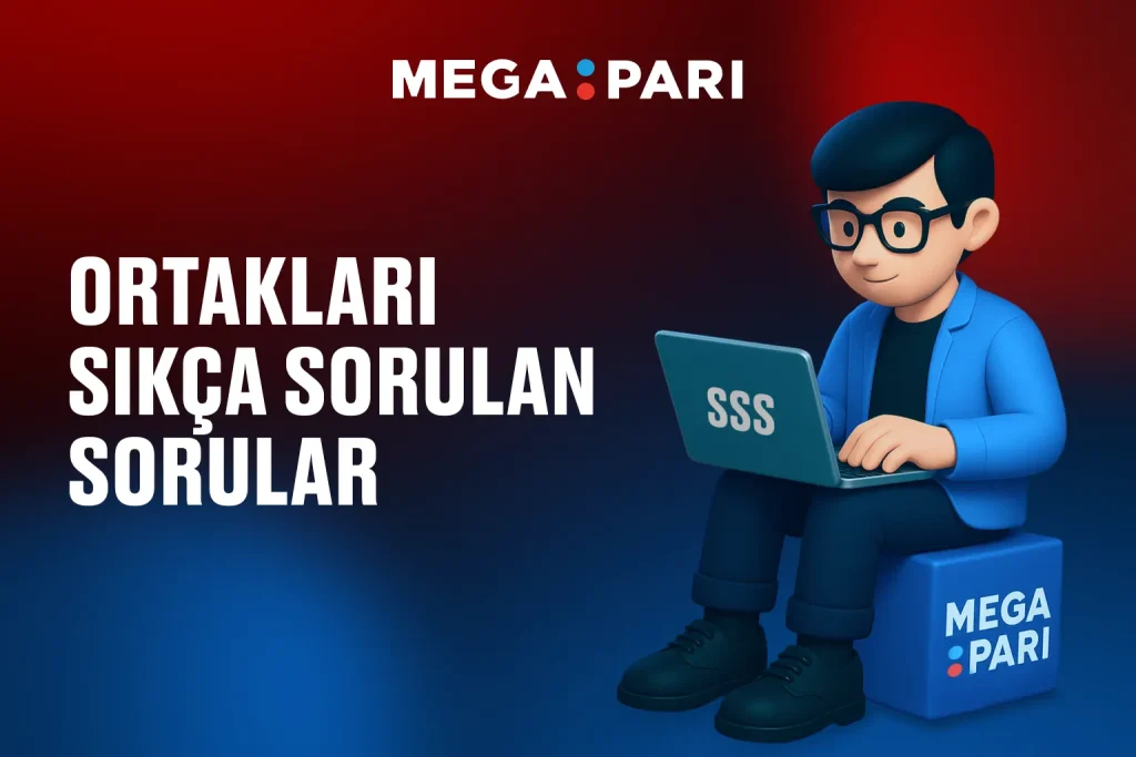 Megapari affiliate hakkında sıkça sorulan soruların açıklamalı infografiği