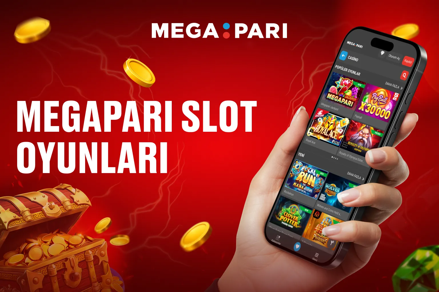 Megapari çevrimiçi slot oyunları makinesi ekranı
