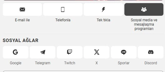Megapari Sosyal Medya Hesabı ile Kayıt Sayfası